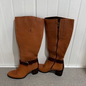 Ecco Tan and Brown Leather Boots